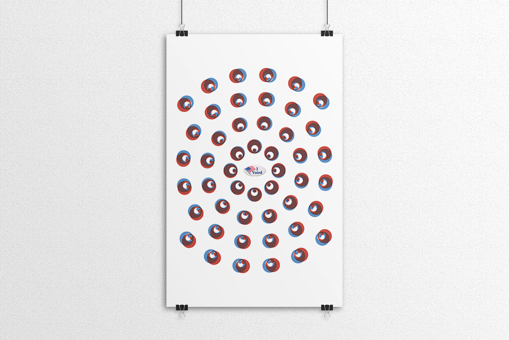 A mockup of the poster hanging on a wall.